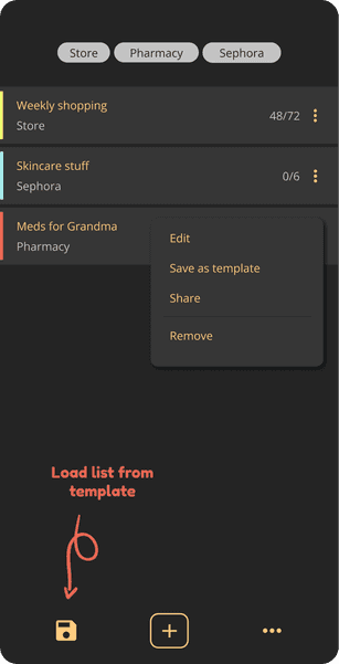 Reuse lists example